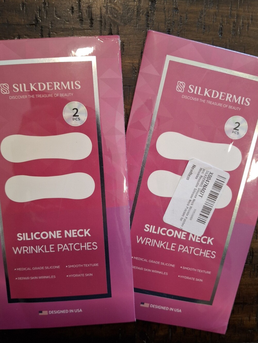Silkdermis Pink Silicone Neck Wrinkle Patches - 2 Pack